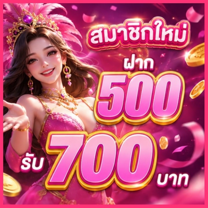 สมาชิกใหม่ ฝาก 500 รับ 700 บาท